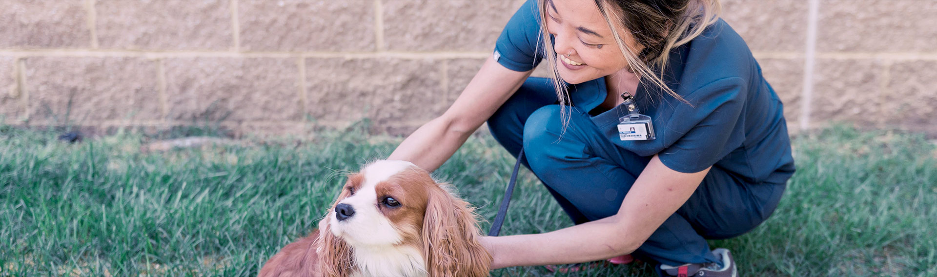 Veterinary Dental Technician with pet